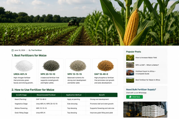 Maize corn field in Africa ready for fertilizer application