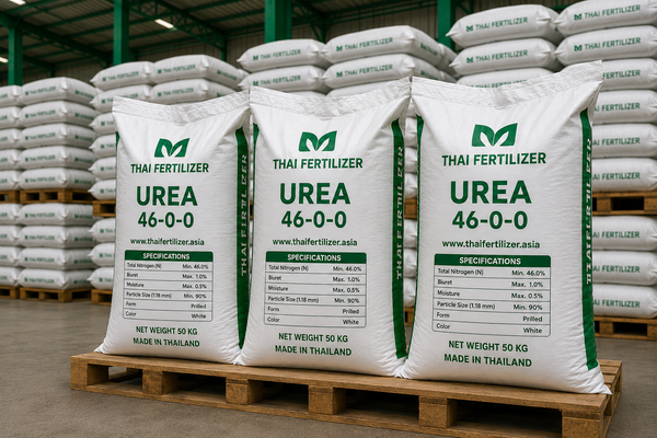 Fertilizer bags on pallets for cotton
