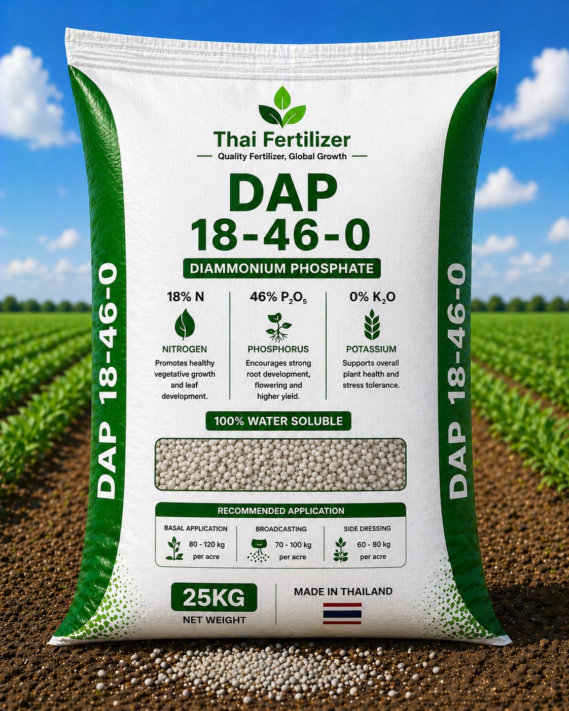 DAP 18-46-0 25kg bag packaging