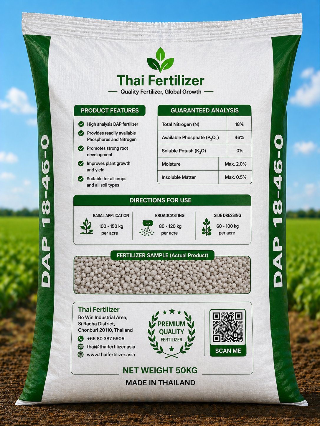Thai Fertilizer DAP 18-46-0 product bag