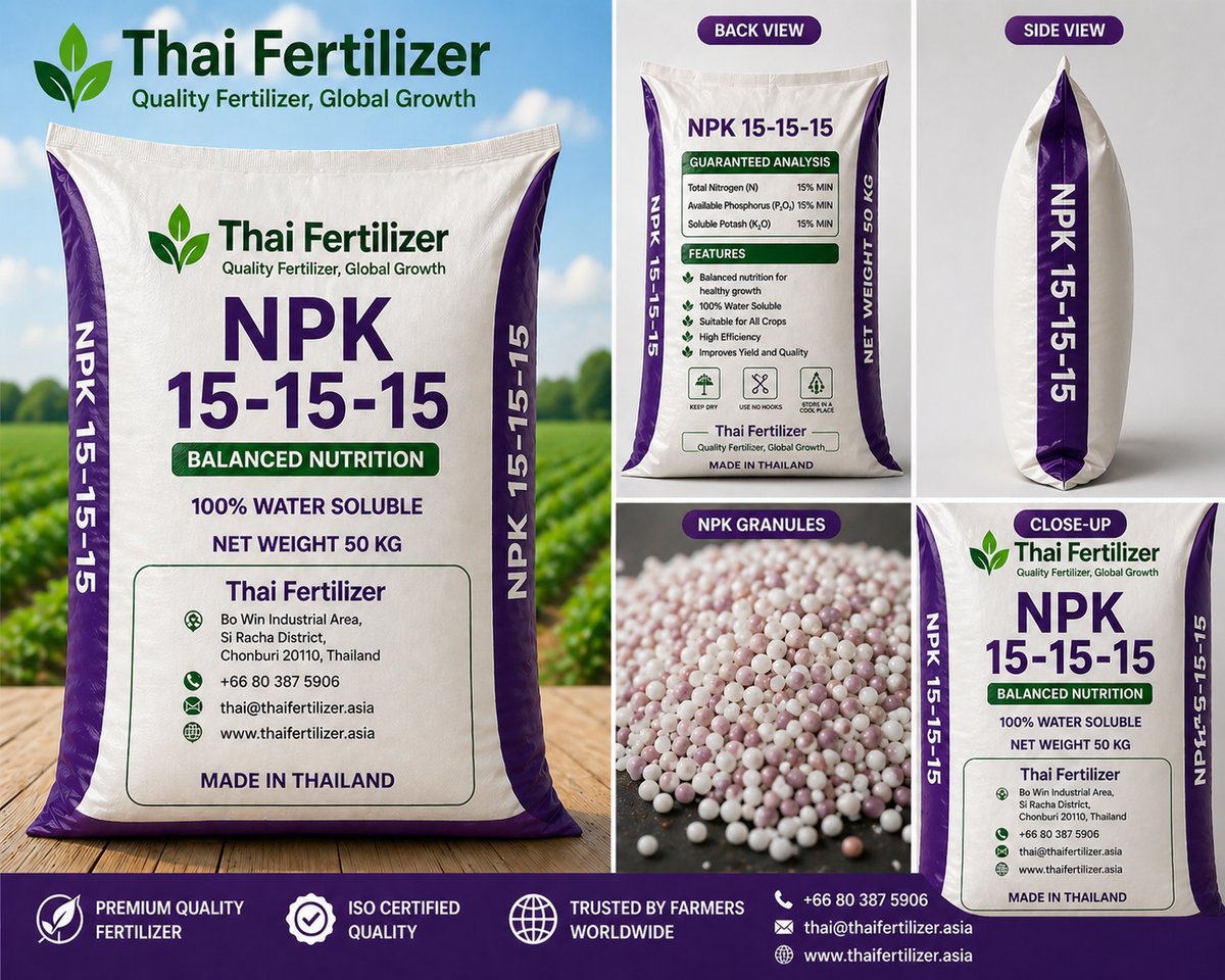 Thai Fertilizer NPK 15-15-15 product bag