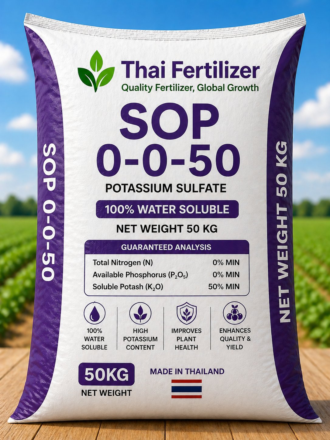 SOP 0-0-50 sulphate of potash chloride-free fertilizer